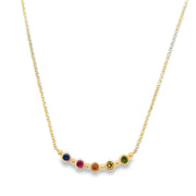 Multicolored Sapphire Necklace in Yellow Gold