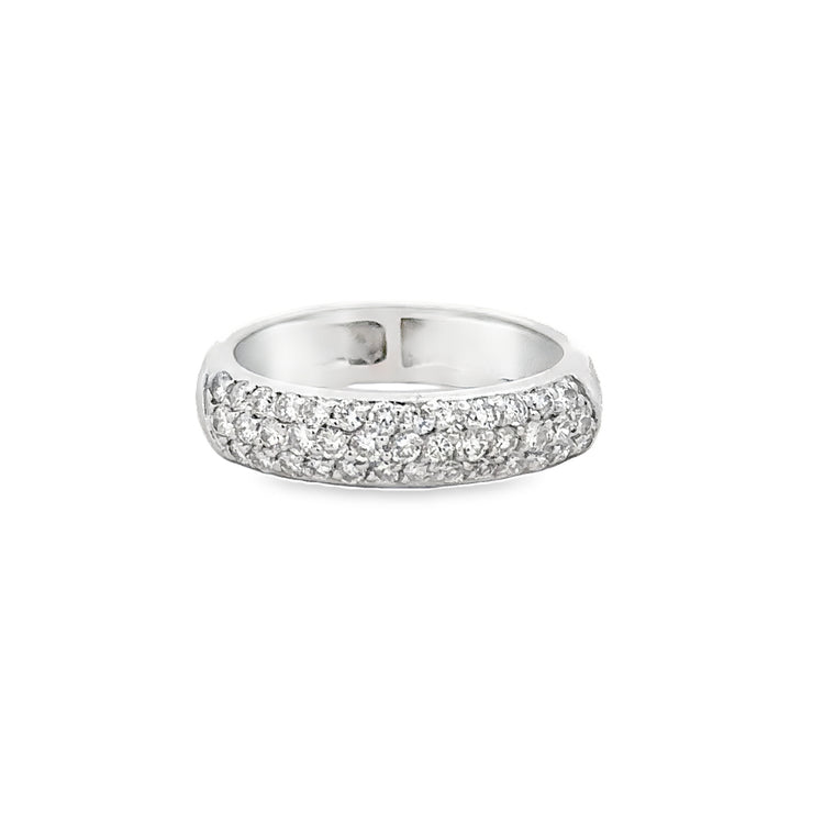 Mutltirow Diamond Band in 18k White Gold