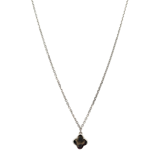 Diamond Quatrefoil Necklace in White Gold