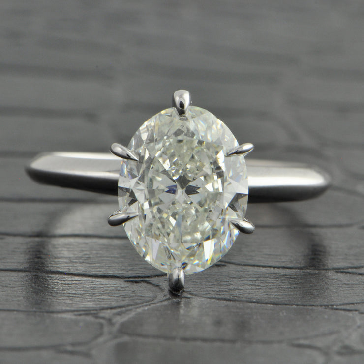 GIA 3.01 ct. I-SI1 Oval Cut Diamond Engagement Ring in White Gold