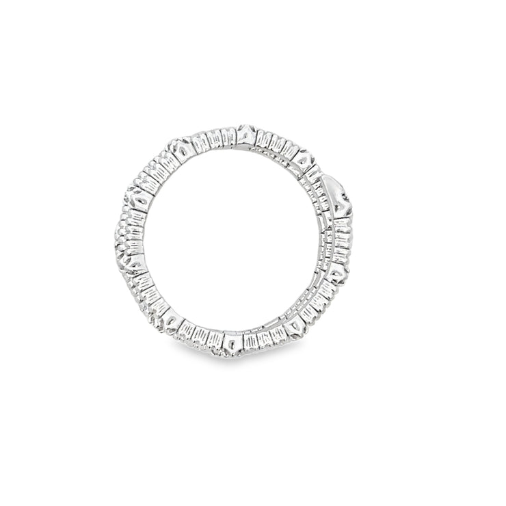 Coiled Diamond Band in White Gold