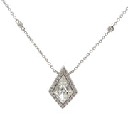 Unique Kite Shape Diamond Pendant in White Gold