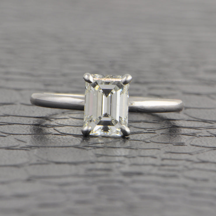 GIA 1.52 ct. H-VVS1 Emerald Cut Diamond Engagement Ring