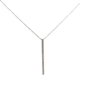 Vertical Diamond Bar Necklace in White Gold