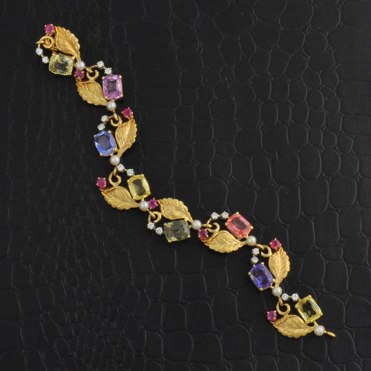 Vintage Tiffany & Co. Natural Sapphire, Diamond, and Pearl Bracelet