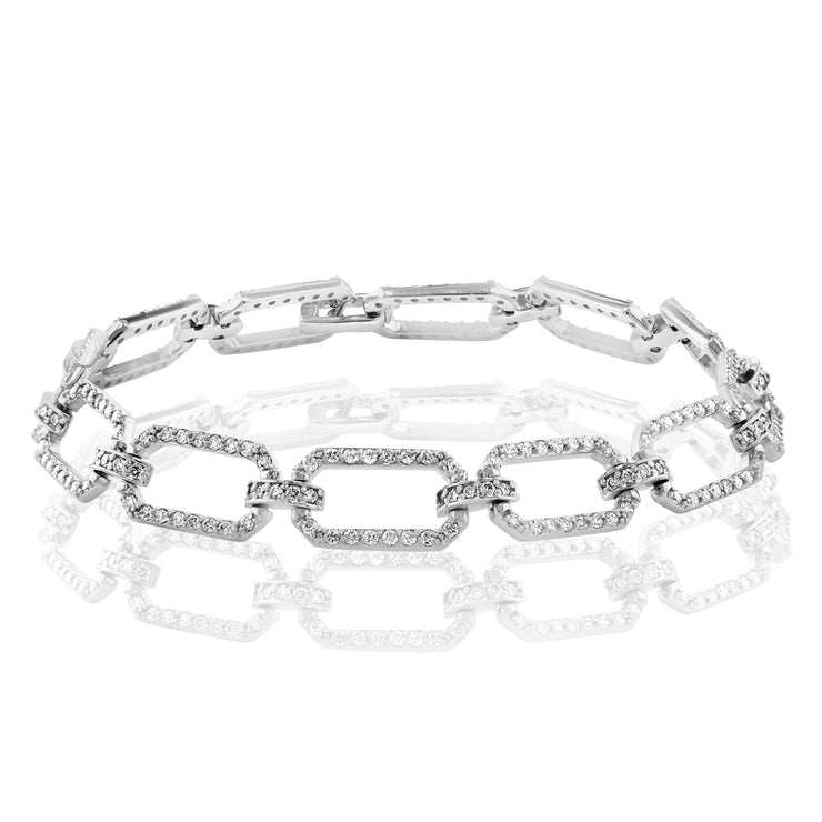 1.84 CTW Open Diamond Link Bracelet in White Gold