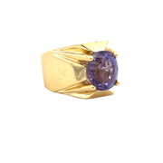 Statement Elbite Tourmaline Ring in 18k Yellow Gold