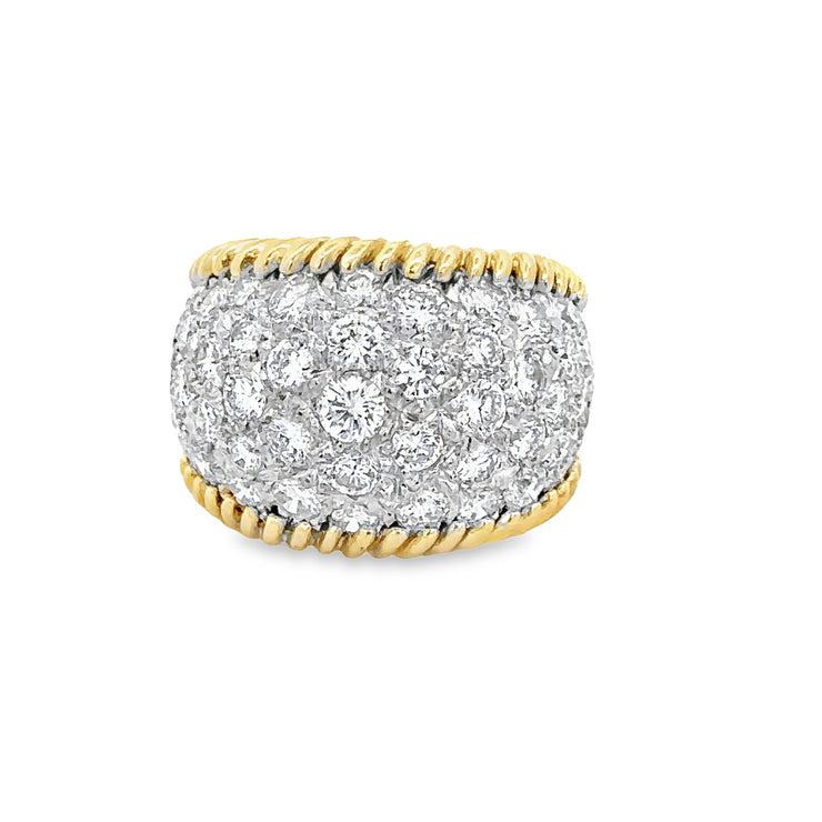 Wide 7.0 CTW Pave Set Diamond Band in 18k Gold
