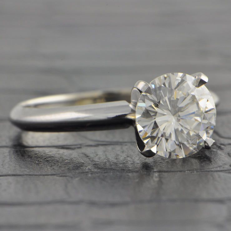 GIA 1.50 ct. Round Brilliant Cut Diamond Engagement Ring in White Gold