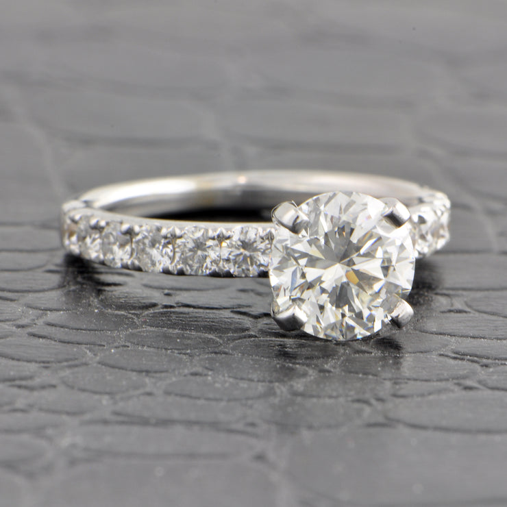 GIA 1.61 ct. Round Brilliant Cut Diamond Engagement Ring in White Gold