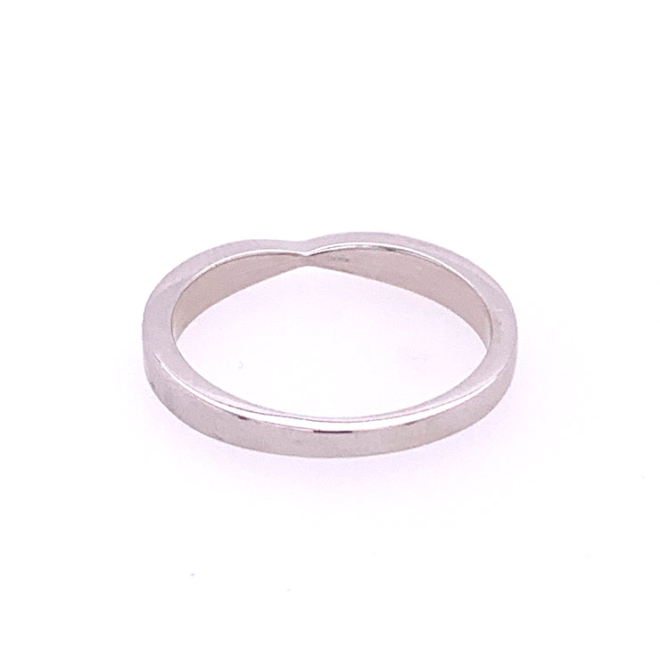 Pinched Diamond Band in White Gold