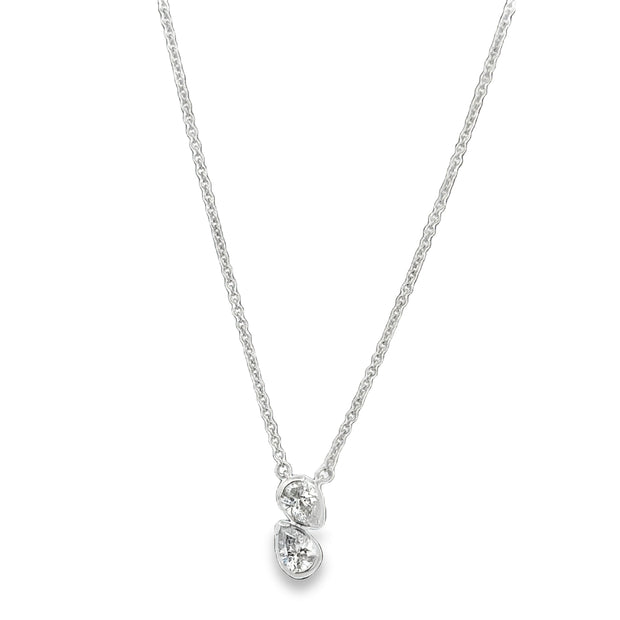 Pear Shape Diamond Necklace in White Gold