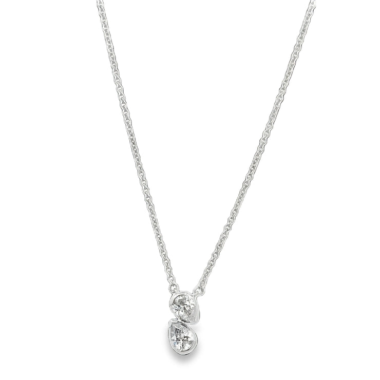 Pear Shape Diamond Necklace in White Gold