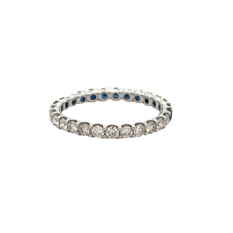 Sapphire and Diamond Eternity Band in White Gold