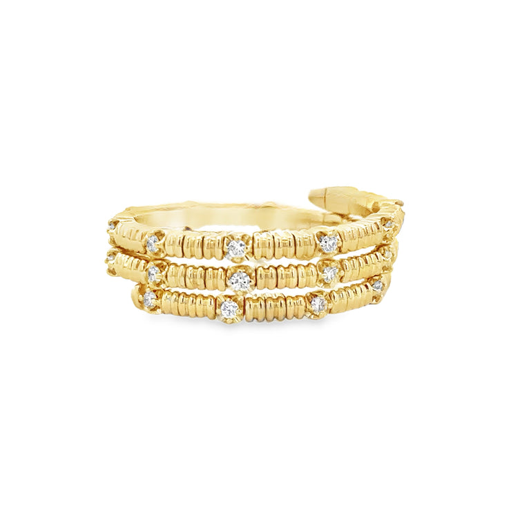 Coiled Diamond Ring in Yellow Gold