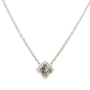 Quatrefoil Diamond Necklace in White Gold