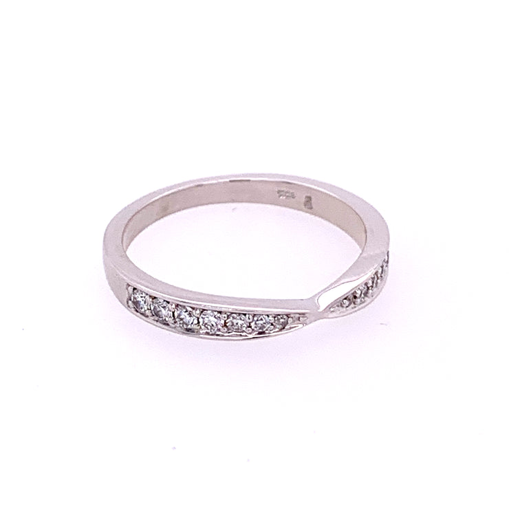 Pinched Diamond Band in White Gold