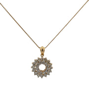 Openwork Diamond Swirl Pendant in Yellow Gold