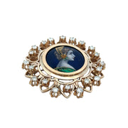 Handpainted French Enamel Cameo with Diamonds