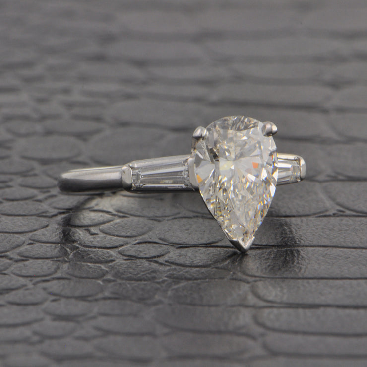 GIA 1.63 ct. I-SI2 Pear Cut Diamond Engagement Ring in Platinum