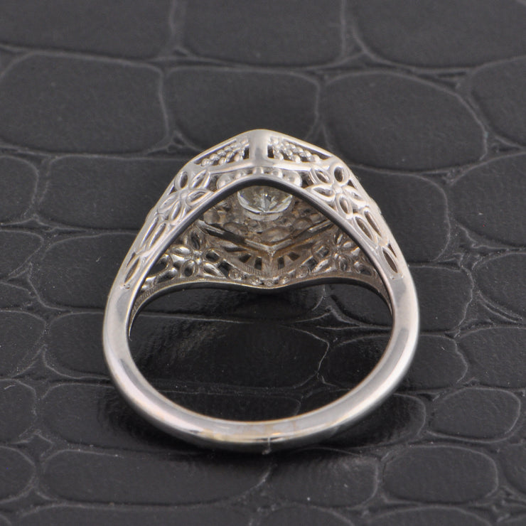 Art Deco Inspired 0.51 ct. Round Brilliant Cut Diamond Engagement Ring