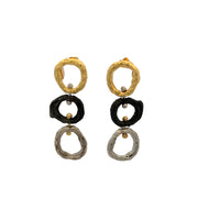 18k Tri Tone Gold Earrings by Designer Sarah Graham