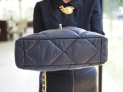 Pre-Owned Chanel 19 Large Quilted Shoulder Bag Goat Skin