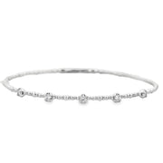 Flexible Diamond Bangle Bracelet in White Gold