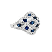 Sapphire and Diamond Ring in White Gold