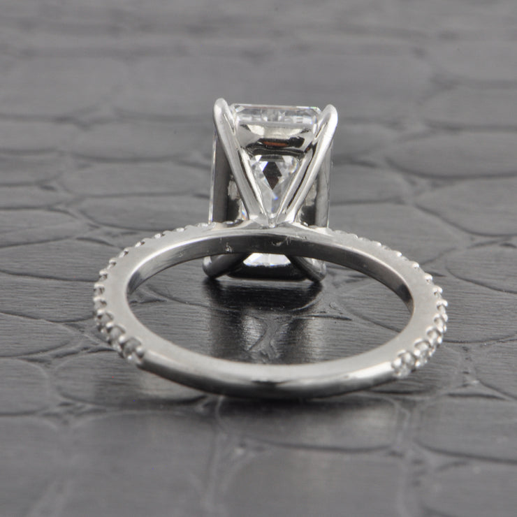 3.01 ct. Emerald Cut Diamond Engagement Ring in Platinum