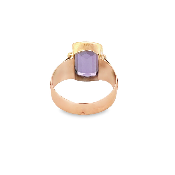 Antique Victorian Amethyst Ring in Yellow Gold Size 11.25