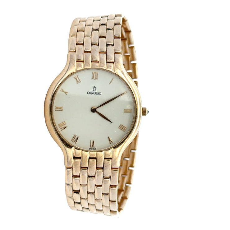 Solid Yellow Gold Concord Quartz Wristwatch