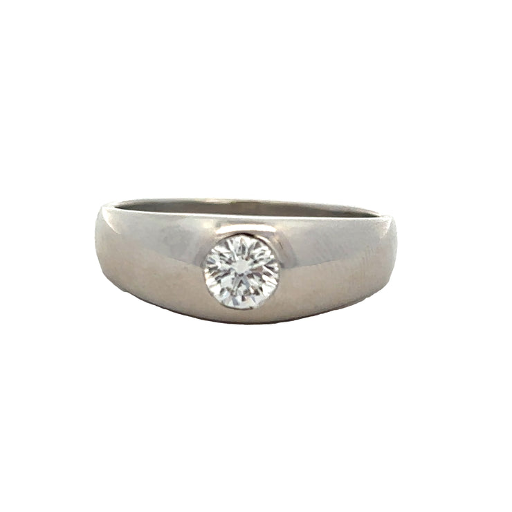 Gents Round Brilliant Cut Diamond Ring in Platinum