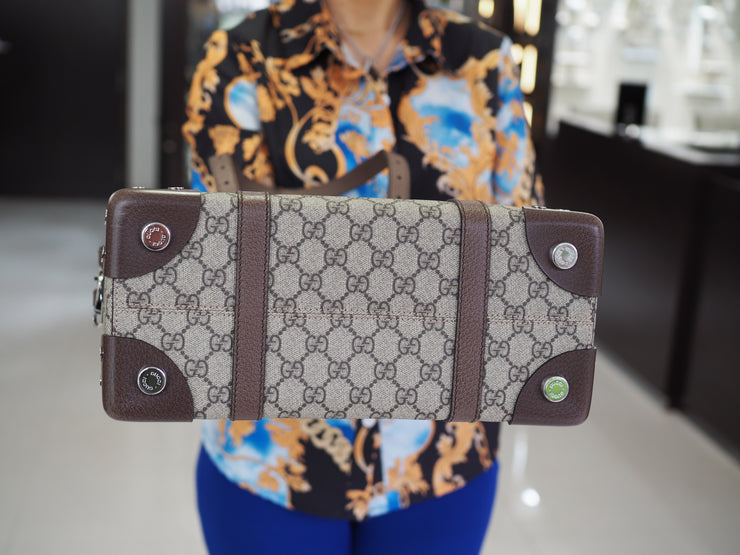 Gucci GG Coated Canvas Buckle Travel Tote