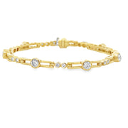 2.30 CTW Bezel Set Diamond Bracelet in Yellow Gold