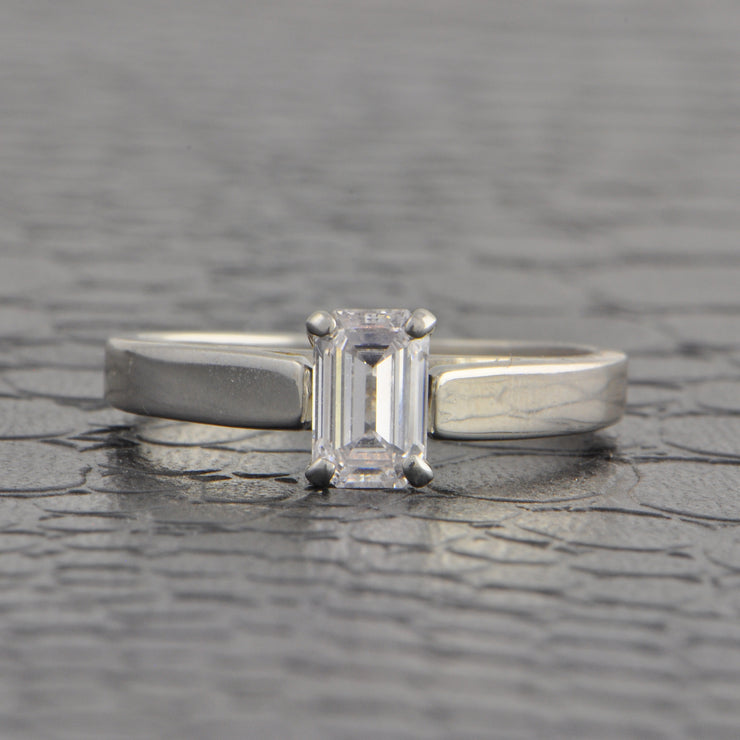 .74 ct. E-VS1 Emerald Cut Diamond Engagement Ring in Platinum