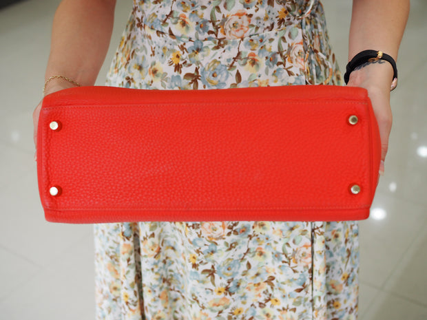 Hermes Togo Kelly II Retourne Size 32 Rouge Pivoine Bag