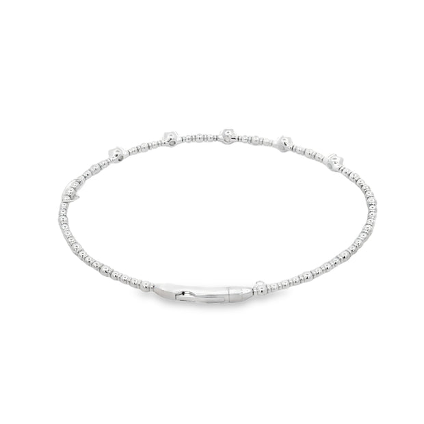 Flexible Diamond Bangle Bracelet in White Gold