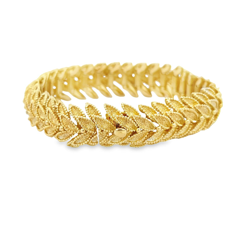 Vintage 1960s Heavy Flexible Bracelet in 18k Yellow Gold