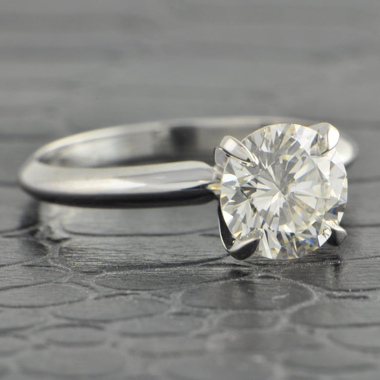 GIA 1.51 ct. Round Brilliant Cut Diamond in White Gold