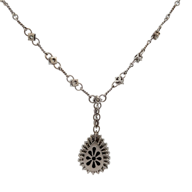 Australian Boulder Opal and Diamond Necklace in White Gold