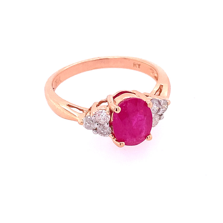 Ruby and Diamond Ring in Rose Gold